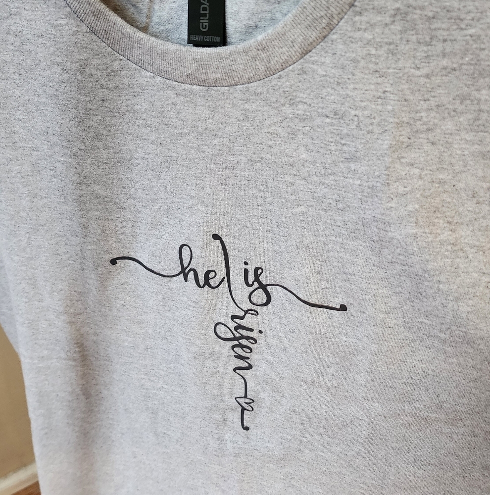 Gray Tee with Inspirational Script